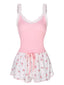 Pigiama floreale in pizzo patchwork rosa anni '50