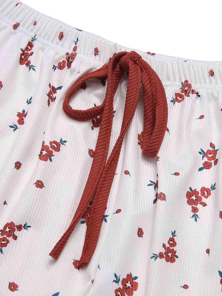 2PCS Pigiama con spalline in pizzo bordeaux anni '50