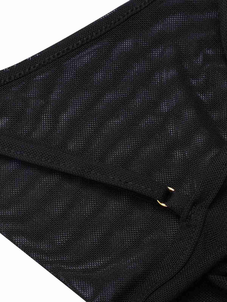 Camicia da notte trasparente volant scollo a V bianco anni '30