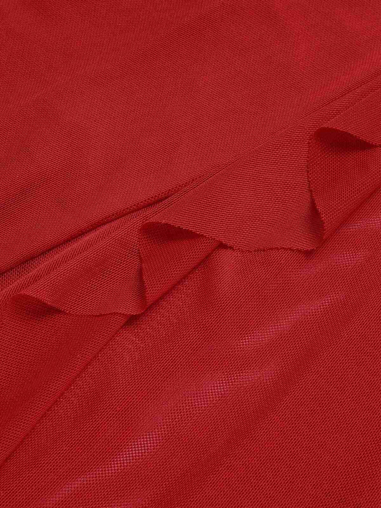 Camicia da notte trasparente volant scollo a V bianco anni '30