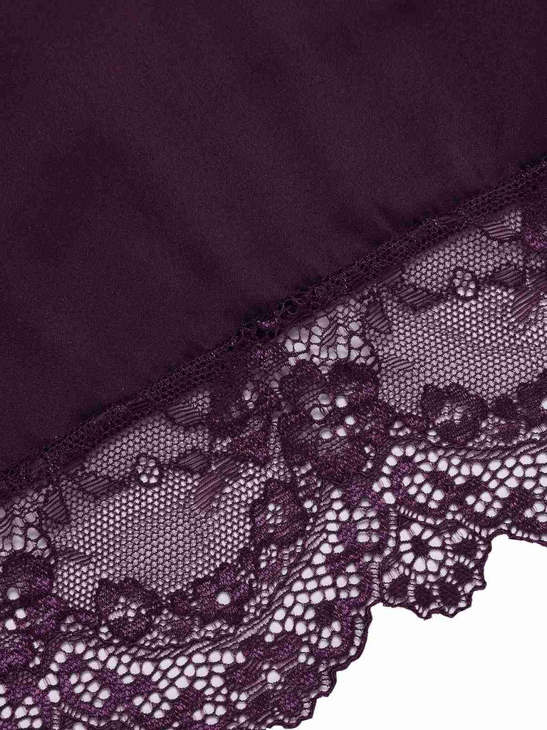 Camicia da notte in pizzo patchwork con spalline sottili anni '70