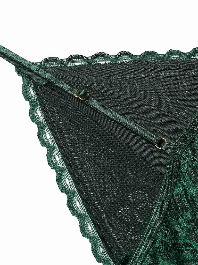 Camicia da notte in pizzo trasparente con spalline sottili anni '60