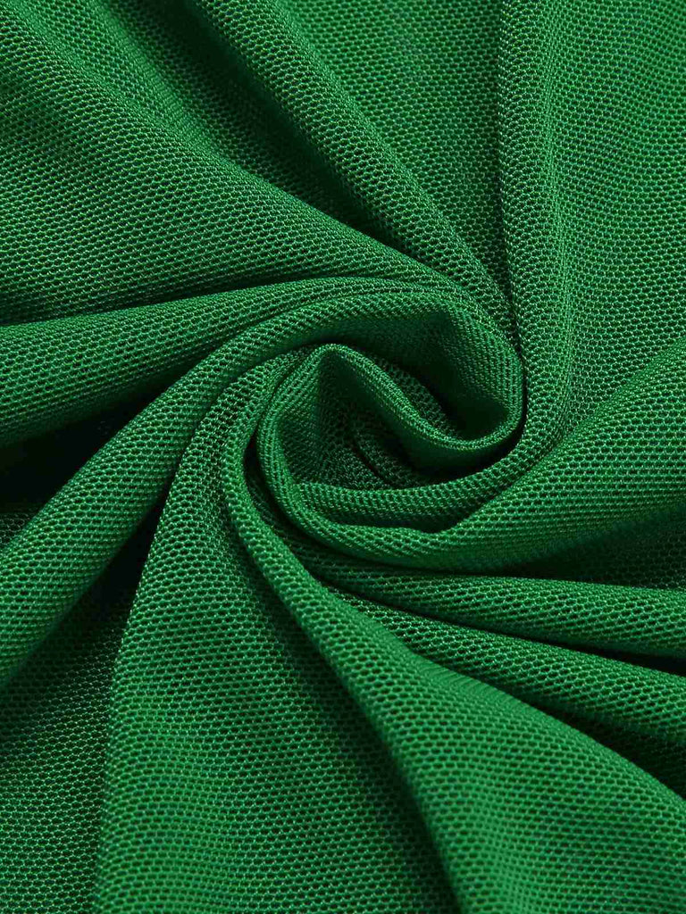 Camicia da notte trasparente in pizzo patchwork verde anni '40