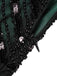 Abito jazz con frange e paillettes verde scuro anni '20