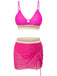 Set-Tankini-rosa-Anni '40-a-Spina-di-Pesce-in-Rete-Patchwork