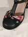 Vintage Floral Bow Round Toe T-Strap Mary Jane Sandals - vintage fashion, retro style