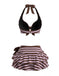 [Prevendita] Set Bikini a Righe Halter con Fiocco e Volant Viola Anni '50 2