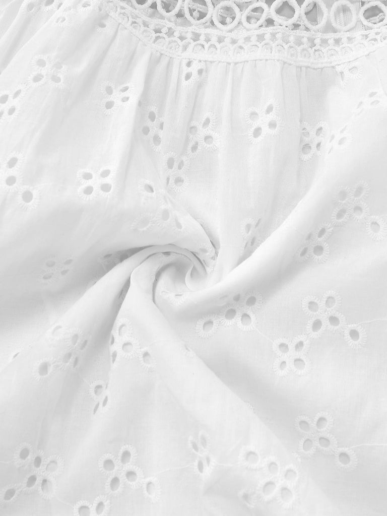 Abito Copricostume Anni '40 Bianco con Nappe e Ricamo