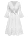 Abito Copricostume Anni '40 Bianco con Nappe e Ricamo