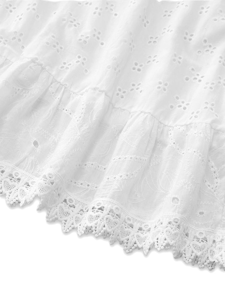 Abito Copricostume Anni '40 Bianco con Nappe e Ricamo