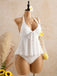 Set Tankini Textured Floreale Halter Deep V Anni '50 14