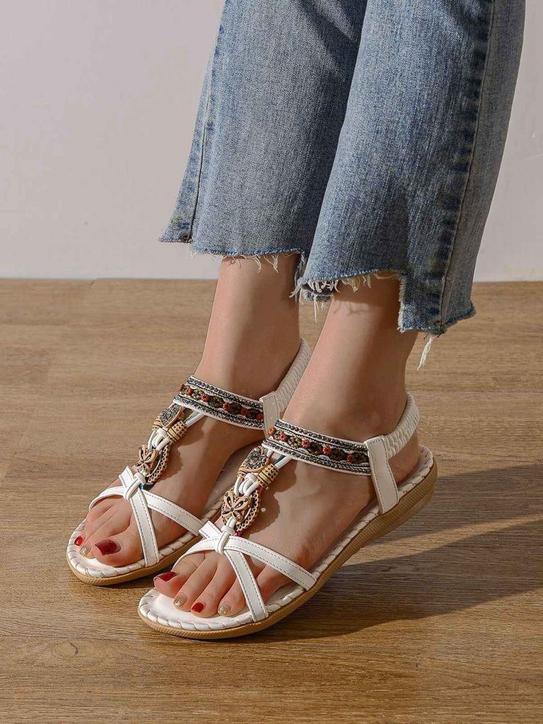 Sandali Bohémien Butterfly Heart con Perline con Strass Flat 4