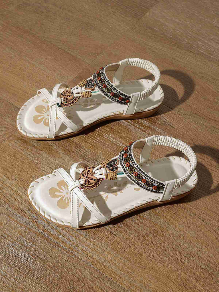 Sandali Bohémien Butterfly Heart con Perline con Strass Flat 3