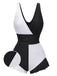 White ruffle one-piece swimsuit front view for elegant beach and poolside styling
