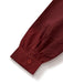 Wine Red 1940s Tie Neck Leather Patchwork Dress - vintage dress, retro fashion, elegant red