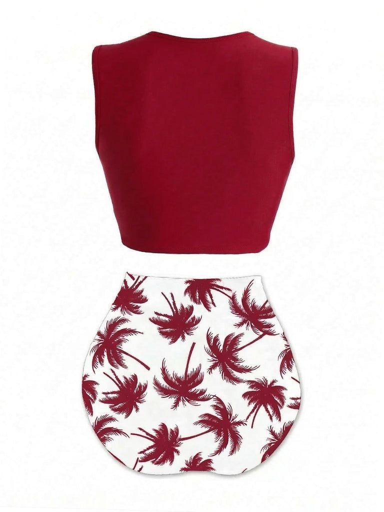 [Pre-Vendita] Set Bikini Verde Punk con Laccio in Vita Skeleton Beach con Stampa Anni '80 4