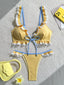 Set Bikini Giallo Anni '60 in Pizzo Patchwork Color Block