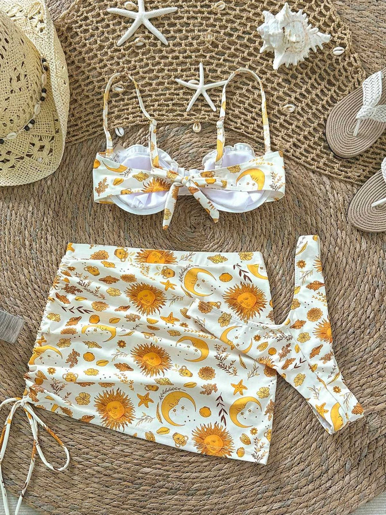 Set Bikini Floreale Tropicale con Allacciatura al Collo e Incrocio Anni '40 4