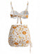 Set Bikini Floreale Tropicale con Allacciatura al Collo e Incrocio Anni '40 3