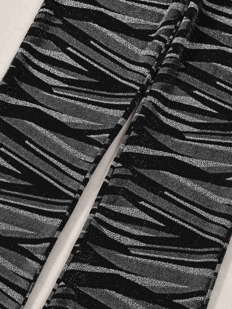 Tuta Lunga Anni '30 Nero Zebrata con Scollo all'americana