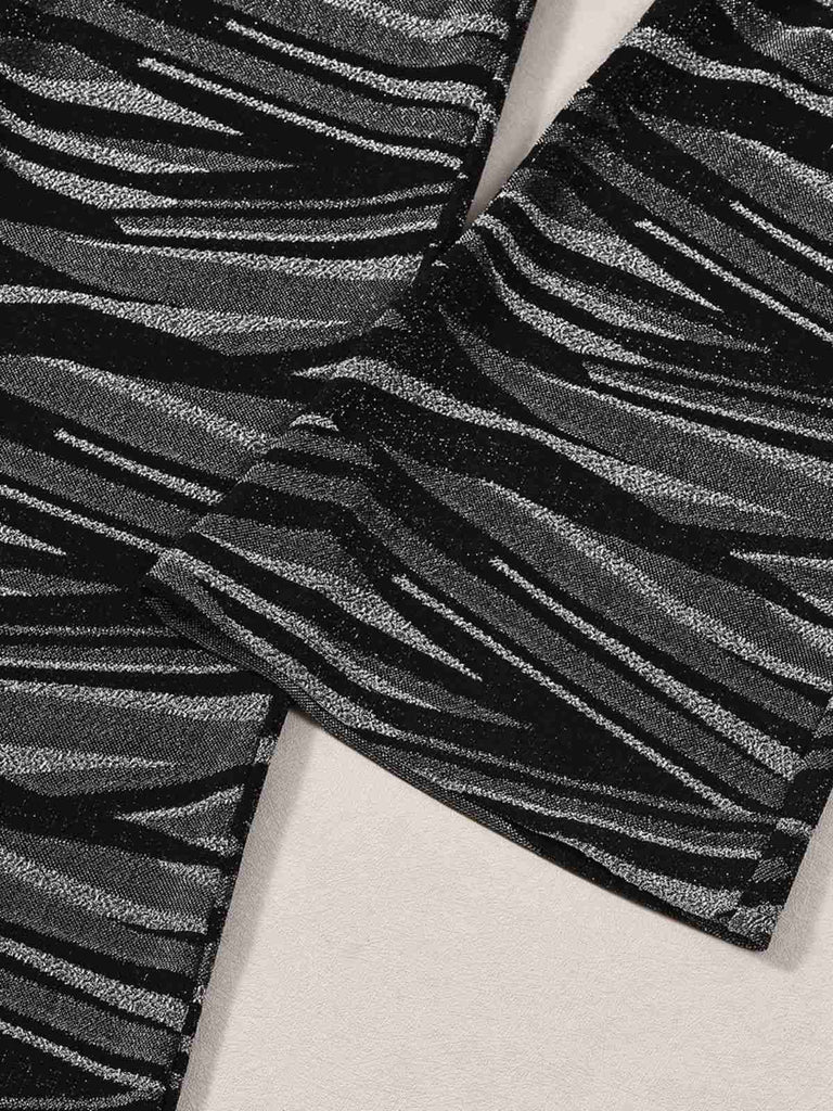 Tuta Lunga Anni '30 Nero Zebrata con Scollo all'americana