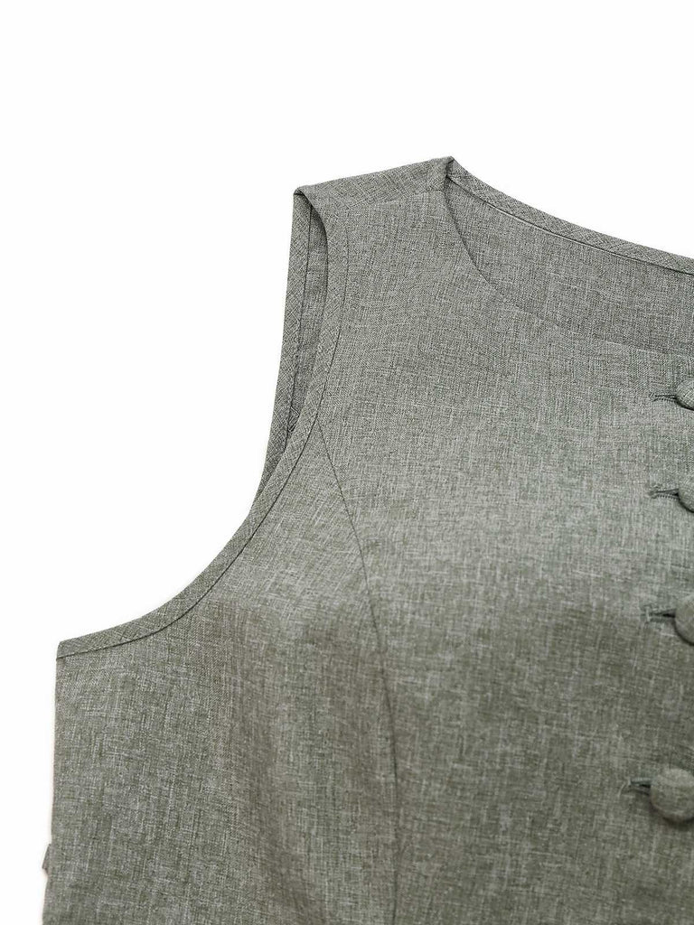 2PCS Top senza maniche e pantaloni a gamba larga anni '40