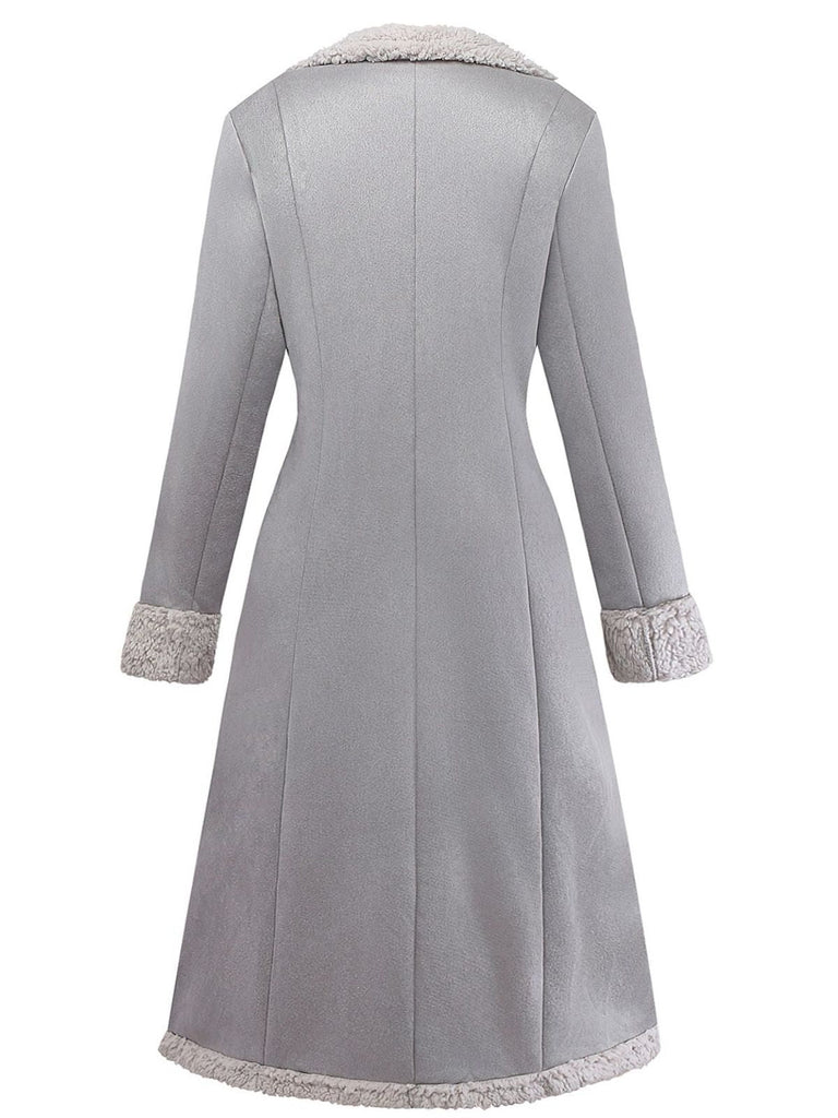 Cappotto in camoscio di media lunghezza con revers anni '30