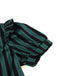 Abito a righe con colletto revers verde anni '50