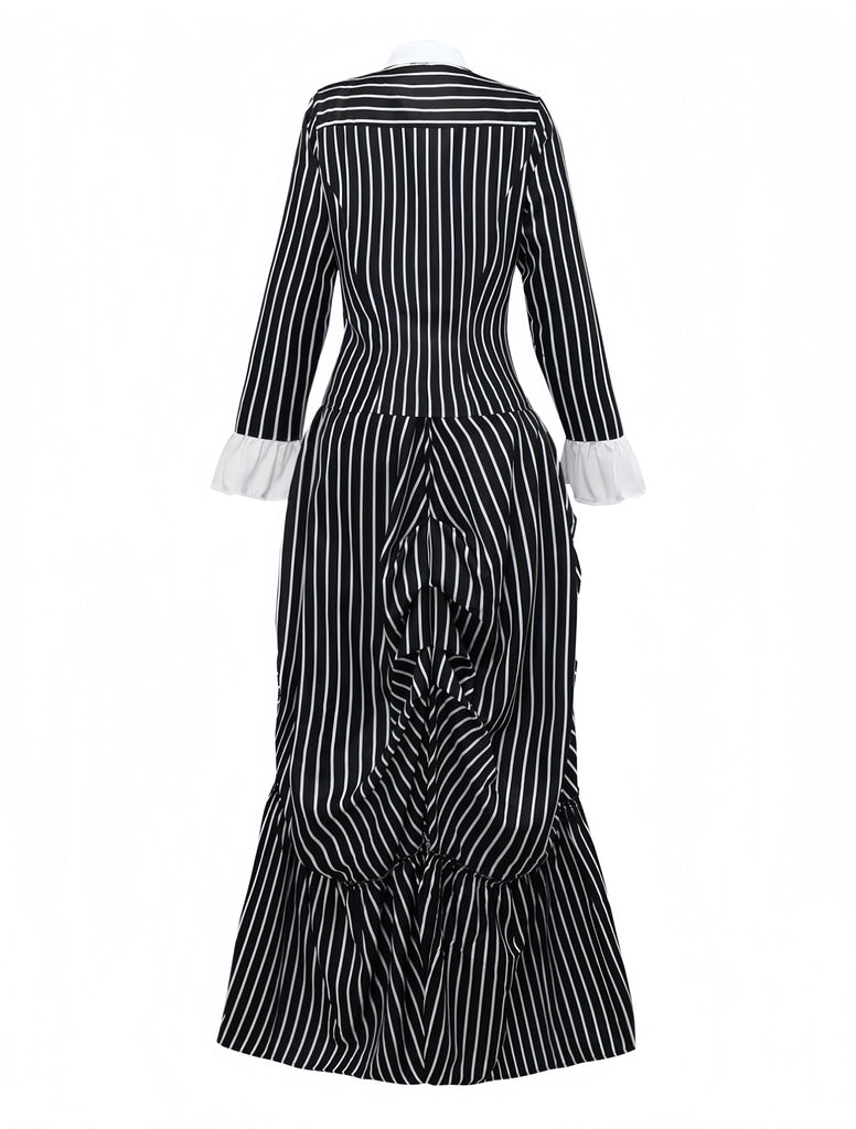 Completo a righe stile Nightmare Before Christmas nero anni '40