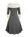 Abito con spalle scoperte e lacci color block anni '40