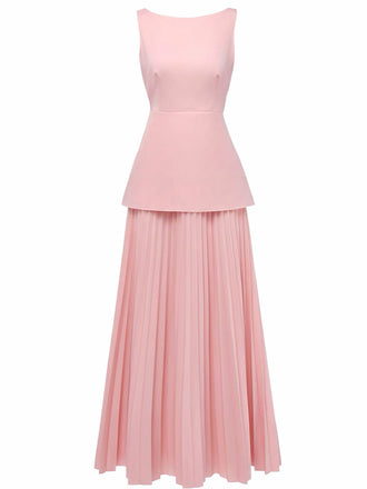 2PCS Top in maglia senza maniche e gonna plissettata anni '30