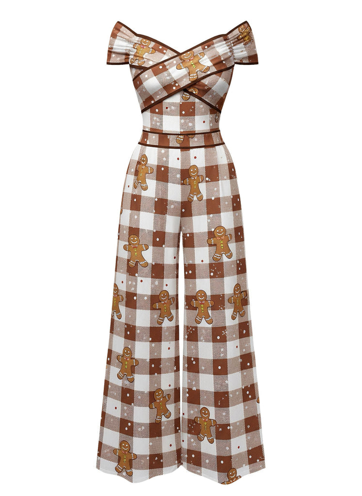 [Prevendita] Tuta lunga spalle scoperte e pan di zenzero marrone anni '60