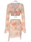 4PCS Set costumi con gonna floreale anni '50