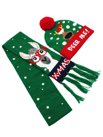 Set di cappello e sciarpa lavorati a maglia per Natale