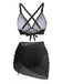 Back: 3PCS 1950s Solid Metal Button Bikini Set, vintage charm, perfect for vintage fashion lovers