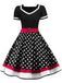 Abito a pois patchwork e set di accessori anni '50