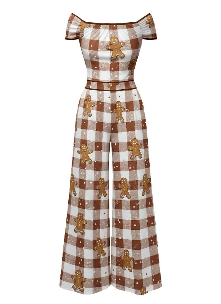 [Prevendita] Tuta lunga spalle scoperte e pan di zenzero marrone anni '60