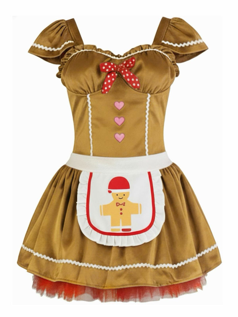 Mini abito e gonna in velluto a pan di zenzero cachi anni '70