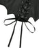 Corsetto gotico in pelle con ali di pipistrello nero anni '70