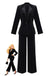 2PCS Completo blazer e pantaloni in velluto con paillettes nero anni '60