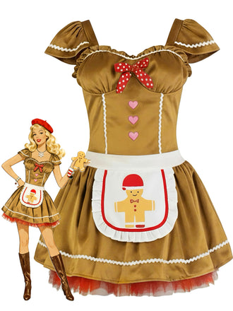 Mini abito e gonna in velluto a pan di zenzero cachi anni '70