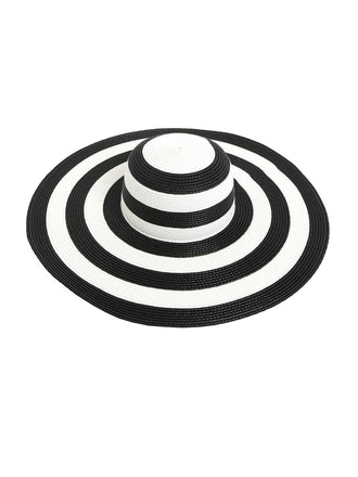 Cappello da sole a tesa larga con strisce a contrasto