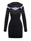 Abito in maglia con pois e fantasma Halloween nero anni '60