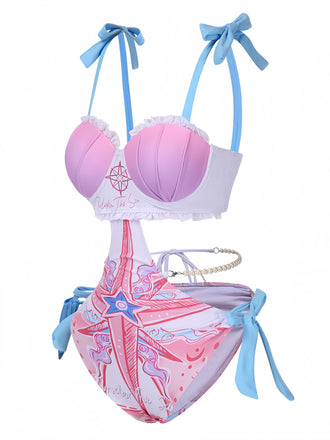 Costumi catena di perle volant con vita cava anni '70