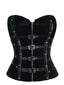 Top corsetto punk con borchie nero anni '80