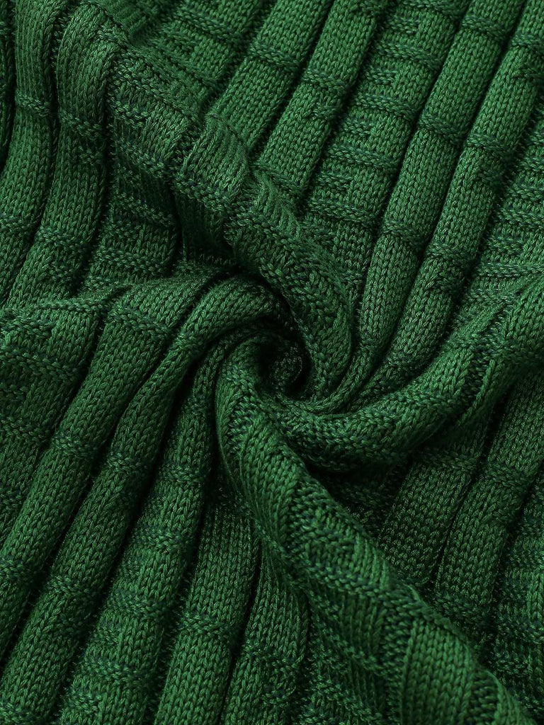 Abito in maglia con bottoni di perle e scollo quadrato anni '60