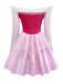 Abito stile principessa in tulle con spalle scoperte rosa anni '40