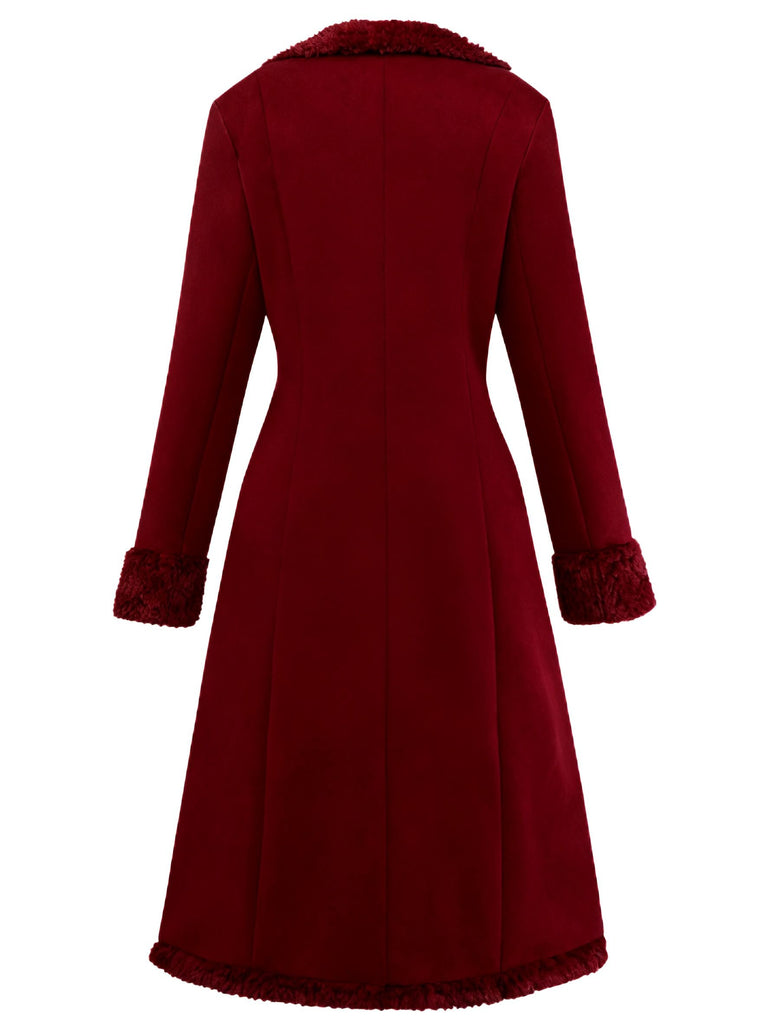 Cappotto in camoscio di media lunghezza con revers anni '30