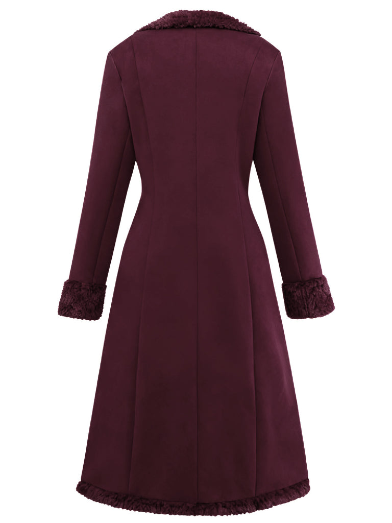 Cappotto in camoscio di media lunghezza con revers anni '30