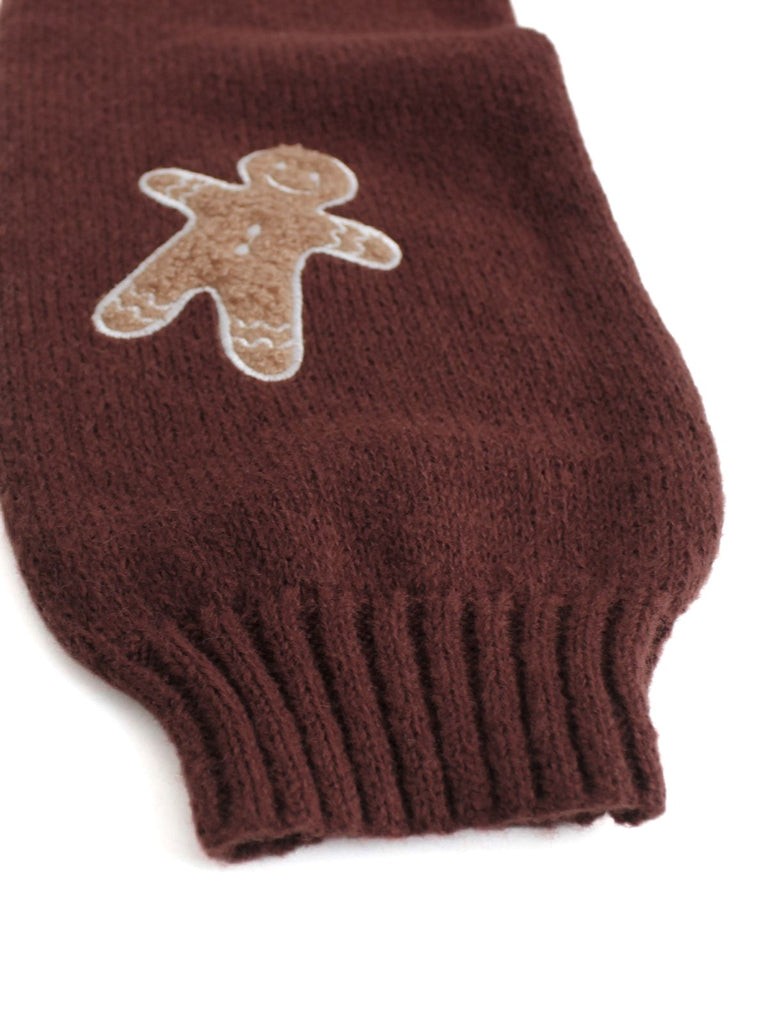 Cardigan corto in maglia di pan di zenzero natalizio marrone anni '60